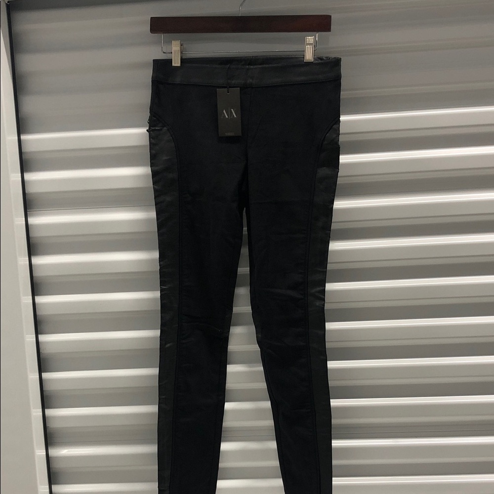 NWT Armani Exchange Black Leggings with Side Panels